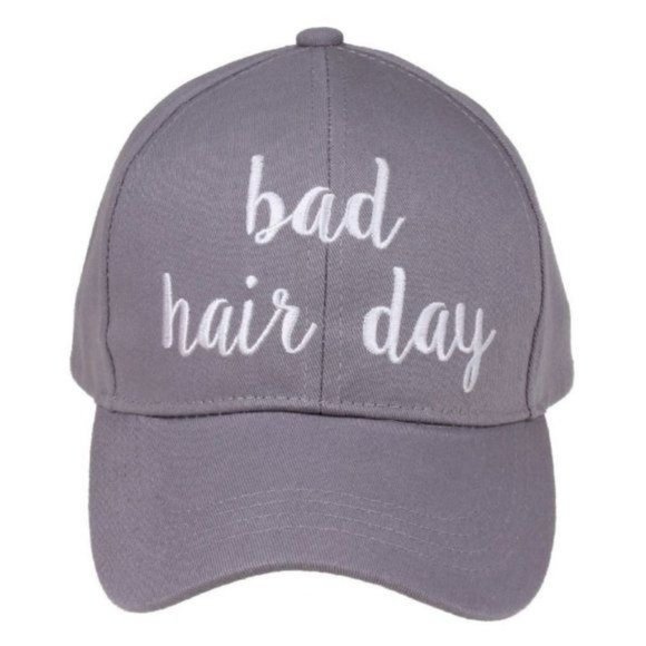 "BAD HAIR DAY" - Embroidered Adjustable Ball Cap - Picture 2 of 6